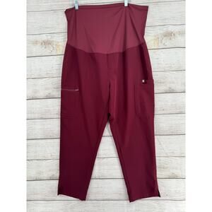 Figs Maternity Technical Scrub Pants Womens XXL/P Maroon PO# 2257